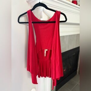 Comfy USA Vibrant Red Sleeveless Blouse